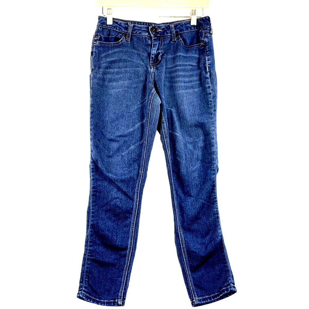 Celebrity Gold Jeans Womens 4 Blue Denim Stretch Straight Leg Ankle Rayon Blend